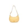 New MLB Artificial Leather With Nylon Hobo Underarm Bag, Shoulder Bag Women's Lemon Bright Yellow 3ABQS033N-43NBD