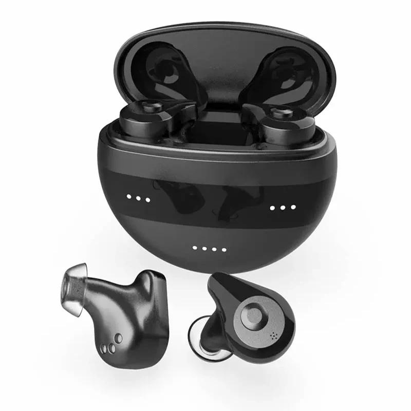Bluetooth Внутриушной Слуховой Аппарат Приложение Для Пожилых Усилитель Звука Глухой Перезаряжаемый Слуховой Аппарат Внутриушной Коллектор Слуховые Аппараты чёрный