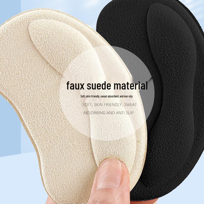 Soft Rebound Leather Heel Stickers for Anti-Wear & Anti-Slip, Invisible Size Adjustment Half Insoles for High Heels & Sneakers