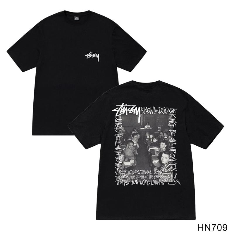 Stussy 2025 Sommer Neues Hochwertiges Rundhals-T-Shirt aus Baumwolle für Männer und Frauen Klassisches Logo mit neuem Musterdruck Paar-T-Shirt