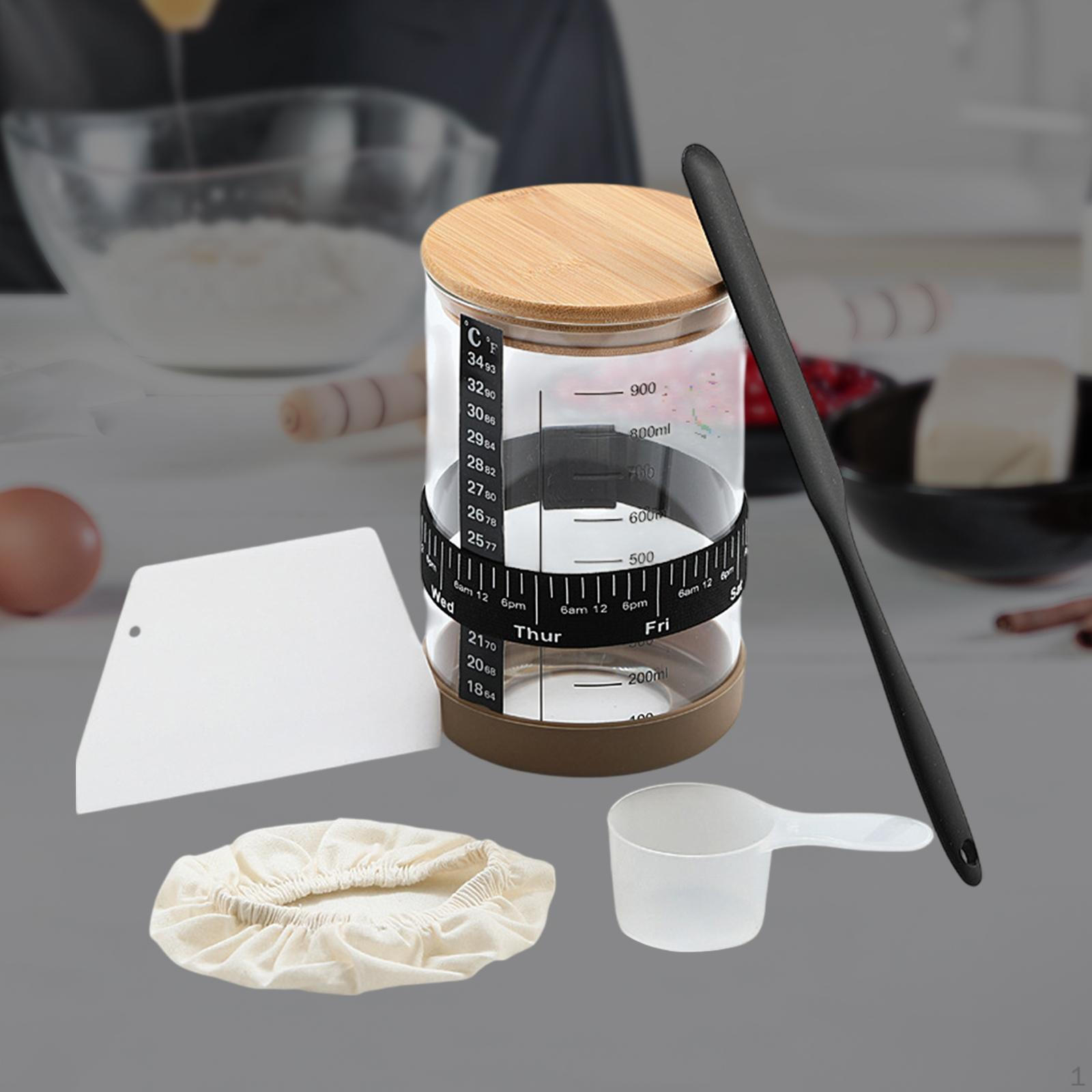 

Набор банок для закваски с широким горлом для кухонных принадлежностей для выпечки хлеба 900ml Silicone base