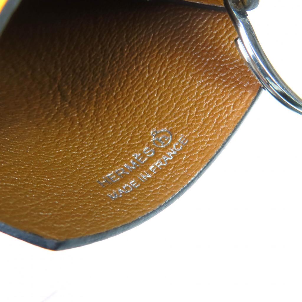 Excelente Colar HERMES Petite H Eveton Clochette Couro Epsom Feminino Usado