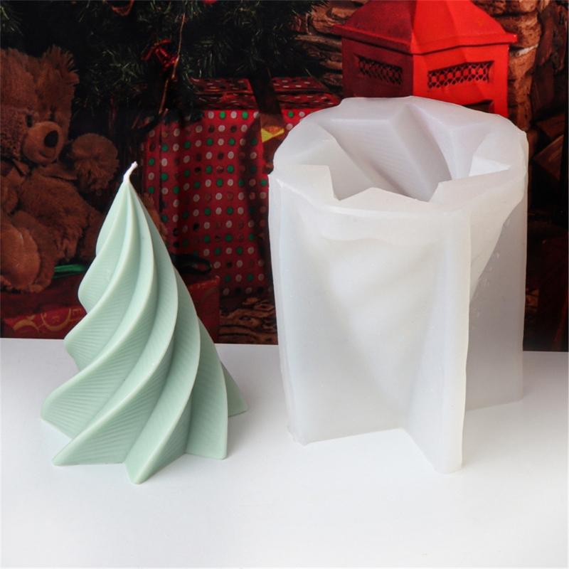 Flexible Silicone Mold Handmade Scented Candle Mould Geometric Christmas Tree Aromatherapys Mold Home Decorations