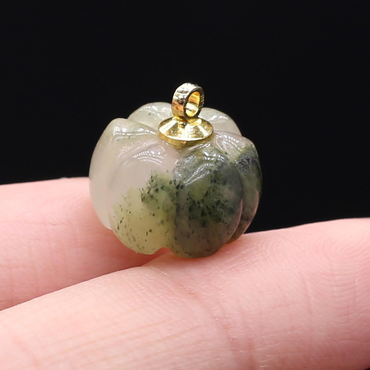 

1 шт., подвеска из натурального камня в форме тыквы, кристалл розового кварца, агат, подвески для изготовления ювелирных изделий, аксессуары для ожерелья «сделай сам», 13 × 13 мм 13×13mm