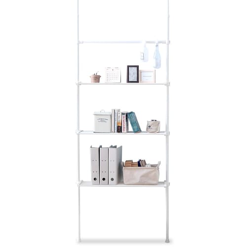 Iris Plaza TWR-680 Wall-Mounted Towel Rack, 5kg Load Capacity, Fits Ceilings 170-260cm, Width 68cm, White, Wide, Slim, Wall-Mounted, Perfect for Bathr