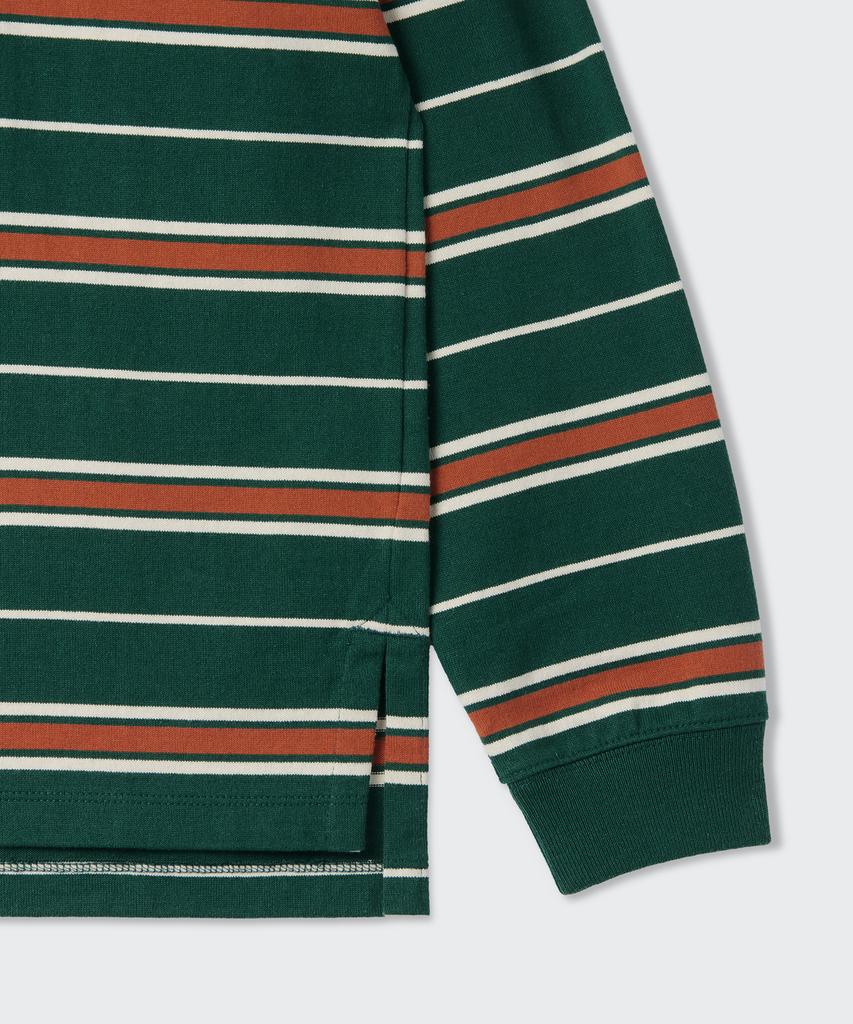 MUSINSA STANDARD WOMAN Women'S Relaxed Multi-Stripe Rugby Shirt [Green]