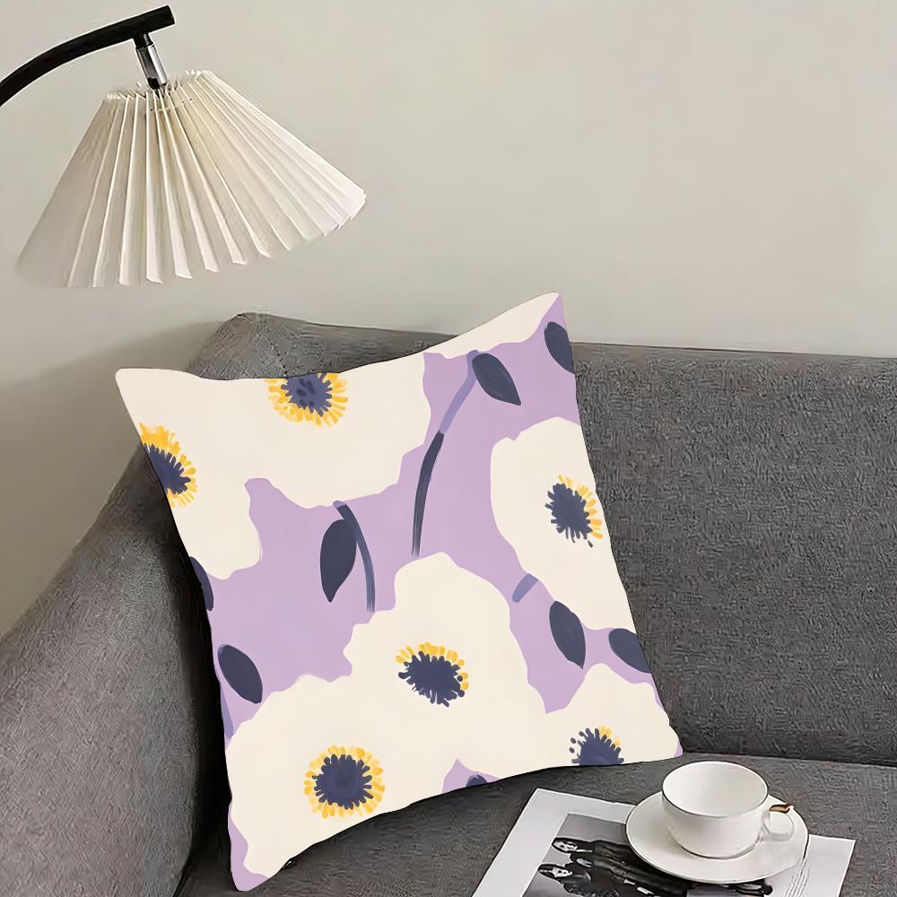 Flower INS Cushion Cover Pillowcase Ultra Soft Skin Friendly Fabric Cloud Like Comfort  Concealed Zipper