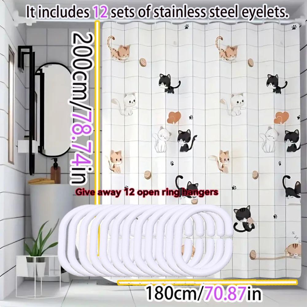 Bathroom Shower Curtain Waterproof Bathtub Bathing Curtains Easy Clean And Wipe Peva Shower Curtains Bathtub Curtain With Hooks