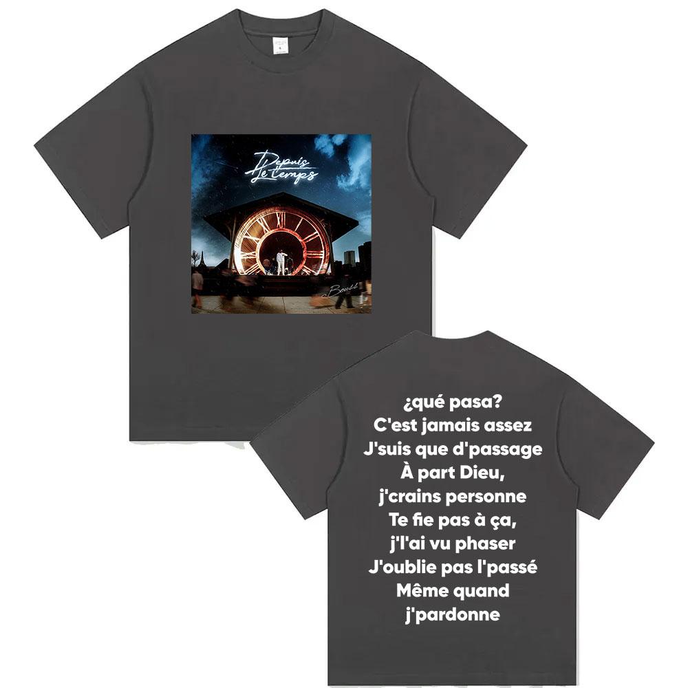 Rapper BOUSS ET SI JECHOUE Album 2025 Graphic T Shirts Mens Hip Hop Pop Music Fashion Short Sleeve Cotton TShirt Streetwear