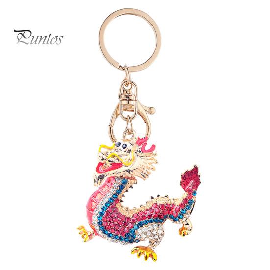 

Китайский Зодиак Дракон Брелок Роскошный Горный Хрусталь DIY Рюкзак Сумка Украшение Брелок Подвеска Украшение Новый Год Весенний Фестиваль Подарок красный