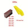 1-121Pcs DIY Hand Sandpaper Mini Sander Kit Loop Sander Paper Assorted Grit Wet Dry Hook Loop Sandpaper For Wood Projects