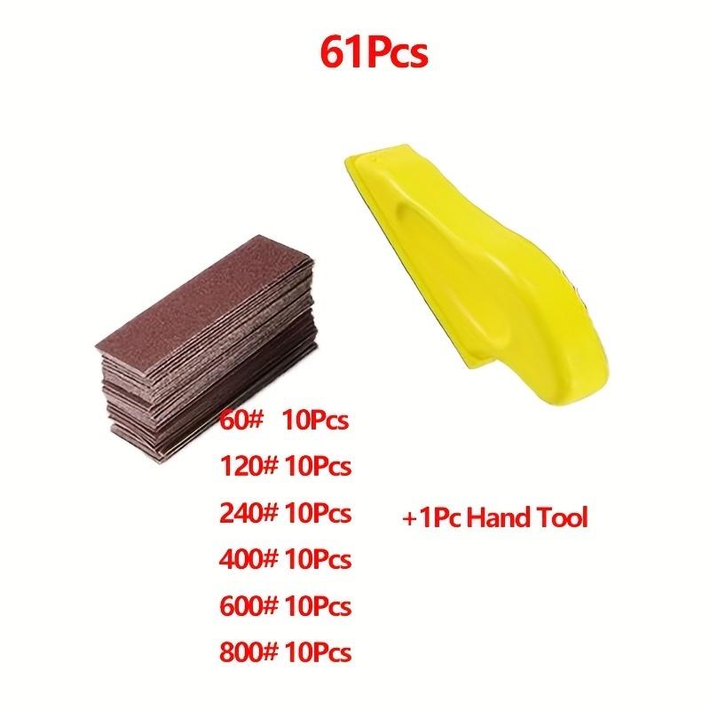 1-121Pcs DIY Hand Sandpaper Mini Sander Kit Loop Sander Paper Assorted Grit Wet Dry Hook Loop Sandpaper For Wood Projects