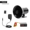 Car Fire Loudspeaker, Universal Car Alarm Horn Warning Siren 3 Tone Sound Automatic Megaphone Loudspeaker 115dB 50W