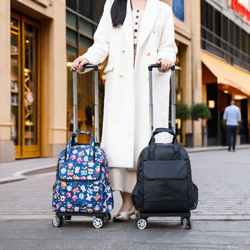 Lightweight Foldable Travel Bag with Spinner Wheels and Pull Handle for Men and Women