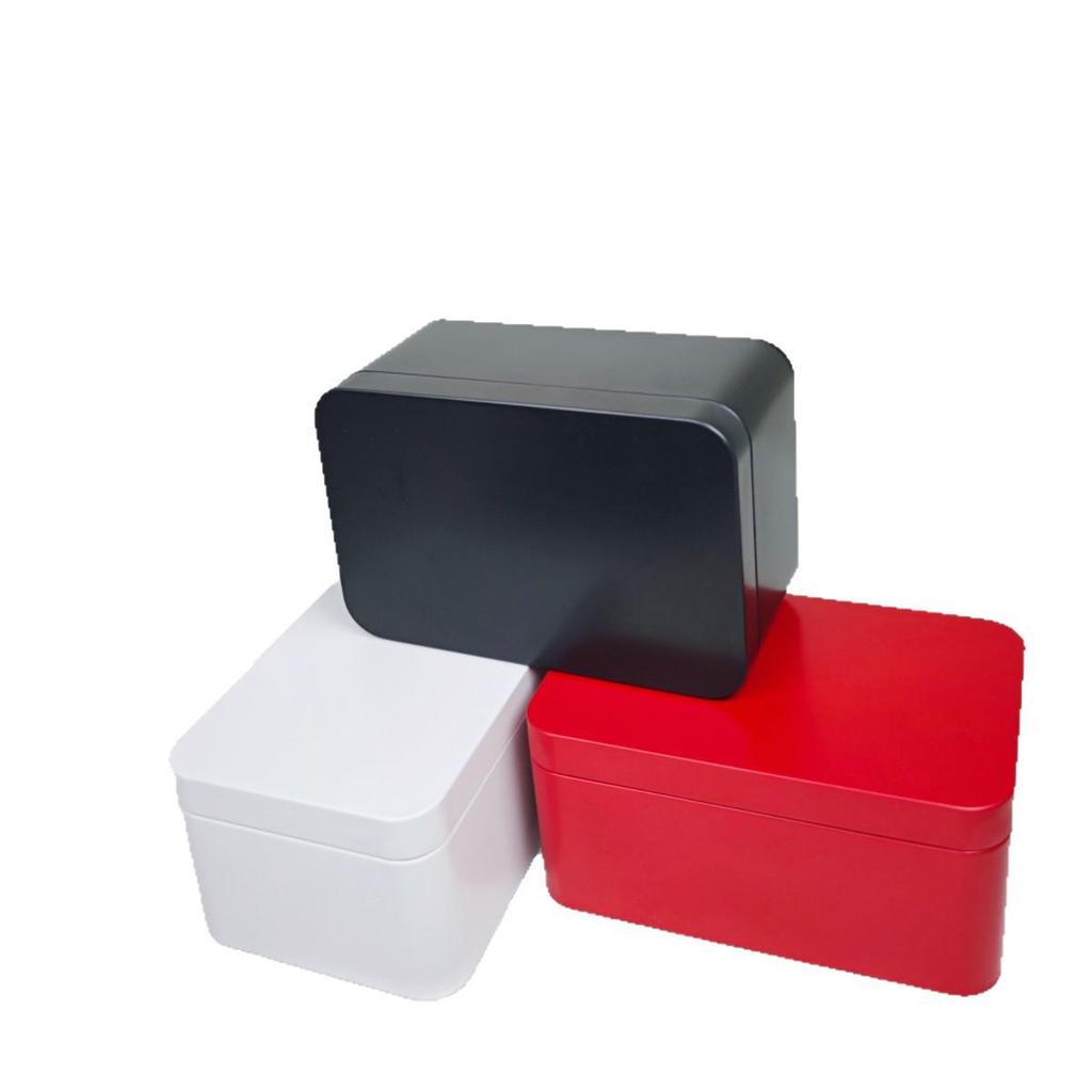 Rectangular Tea & Candy Tin Box - Handmade Pastry Storage with Postcard Slot