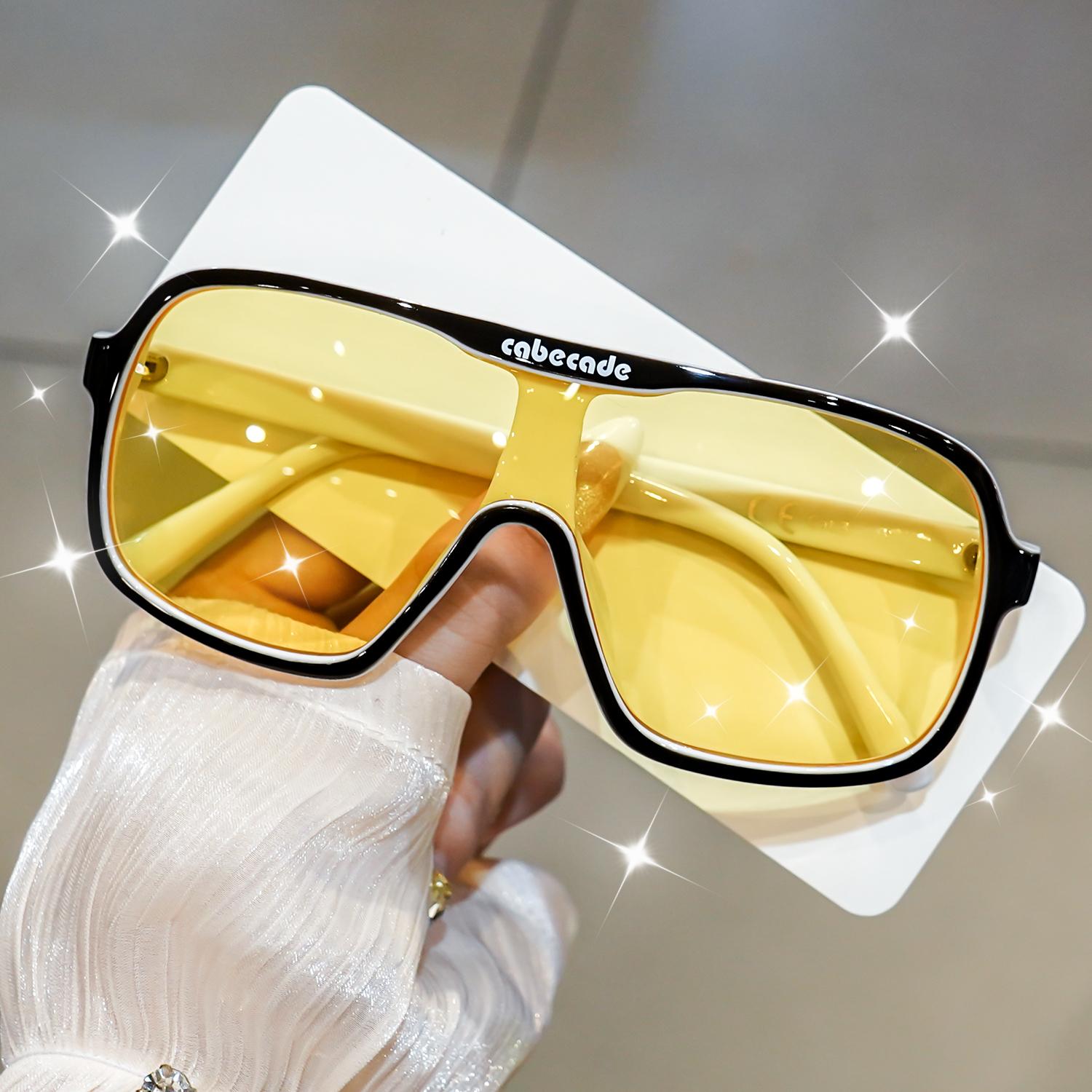 

Cabecade Унисекс Повседневные Декоративные Очки Оверсайз со Стильными Цельными Линзамиuv400Модные Аксессуары Энтузиасты Стиля