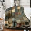 Retro Patchwork Karierte Decke Mehrfarbig Erdton Karomuster Weiche Decke Vintage Bauernhaus Stil Sofa Bett Warme Decke