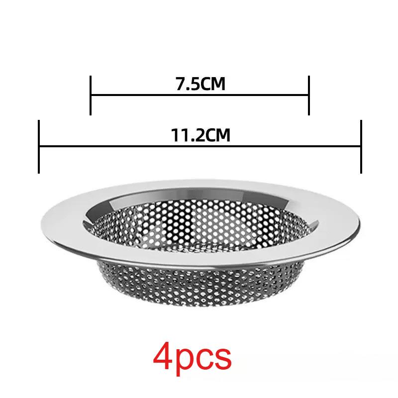 2/4pcs Heavy-Duty Sink Strainers with Upgraded Double-Layer Safety, Anti-Clog Drain Basket,Stainless Steel Sink Drain Protector
