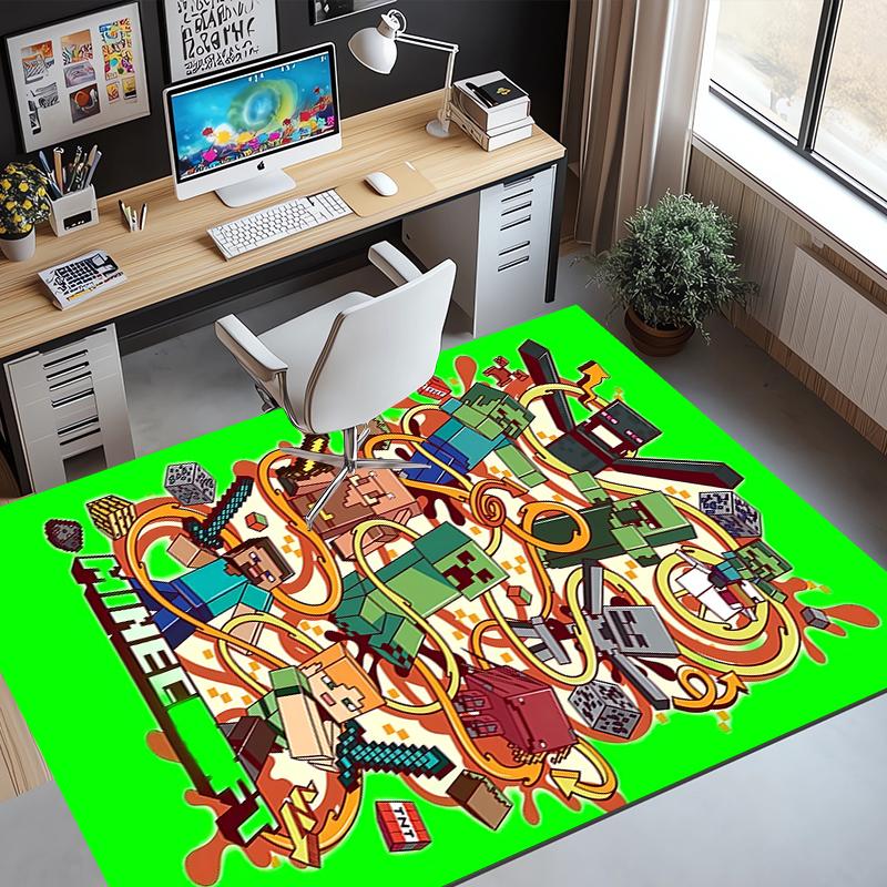 Gamer Pattern Rug, Indoor/Outdoor Mat, for Picnic, Gameroom, Bedroom, Office, Living Room, Home Decor Carpet, Birthday Gift