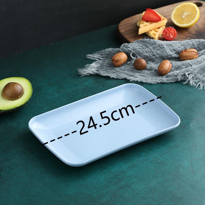 Creative Wheat Straw Rectangular Plate - Healthy Tableware for Desserts, Sushi, Pasta - Eco-Friendly Kitchen Utensils