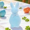 Mini Rabbit Sculpture Flocked Foam Crafts Bunny Collectible for Living Room Easter Table Centerpiece Decor