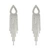 111 silver needle French retro luxury super flash fringed earrings women, temperament advanced feeling water drop earrings Internet celebrity earrings