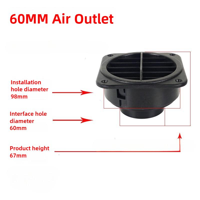 Air Vent Outlet 42/60/75mm Diesel Heater Vent Outlet Diesel Parking Heater Ducting Warm for Webasto Diesel Parking Heater