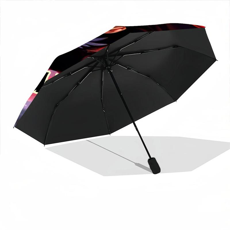 1pc Dark Sonic Custom Name Automatic Folding Umbrella, Durable Plastic & Iron, Lightweight for Outdoor Daily Use S1230034