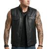 Stilvolle Schwarze Herren-Weste Jacke Echte Lammleder Casual Biker Passform Handgefertigt