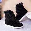Large Size Snow Boots for Women's Autumn and Winter New Velvet Thickened Lace-up Warm Flat Cotton Boots for Women