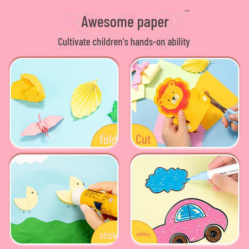 YC323 Origami Colored Paper for Kids' Crafts – DIY Paper Cutting & Thousand Crane Art