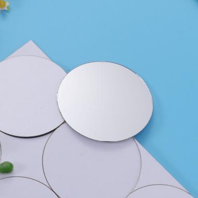 50Pcs Round Acrylic Mirror Sticker Silver 5Cm Modern Simplicity Style Wall Decal for Home Office Hotel Restaurant Interior