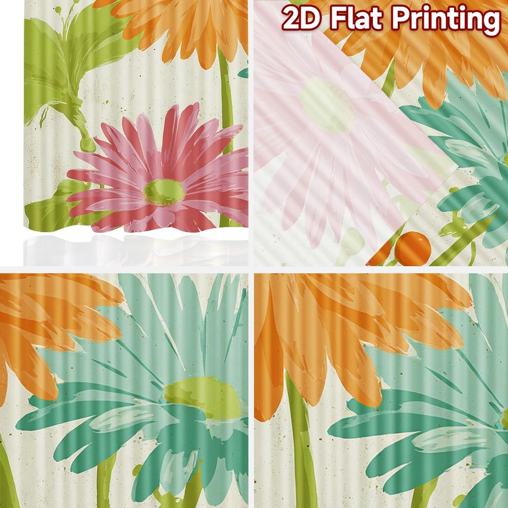 Flat Printing Curtains Without Rod Floral Spring Celebration Ramadan Holiday Digital Curtain Set Of 2 Made Polyester Washable