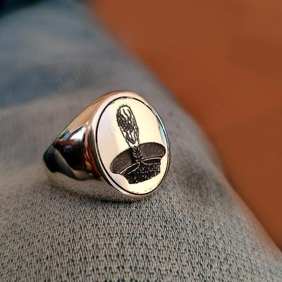 925 Sterling Silver Royal Crown Signet Ring for Men, Unique Signet Ring Jewelry