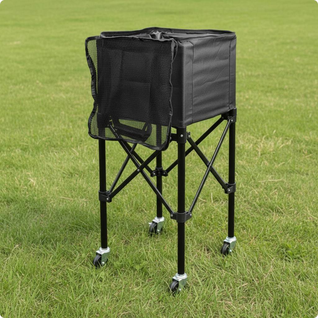 Tennis Ball Collector Cart Lightweight Tennis Ball Cart 1 Piece Large Capacity Sports Equipment Foldable For Trainers