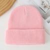 Gorro de Lana de Punto de Doble Capa de Color Sólido - Sombrero Pulóver Cálido para Exterior