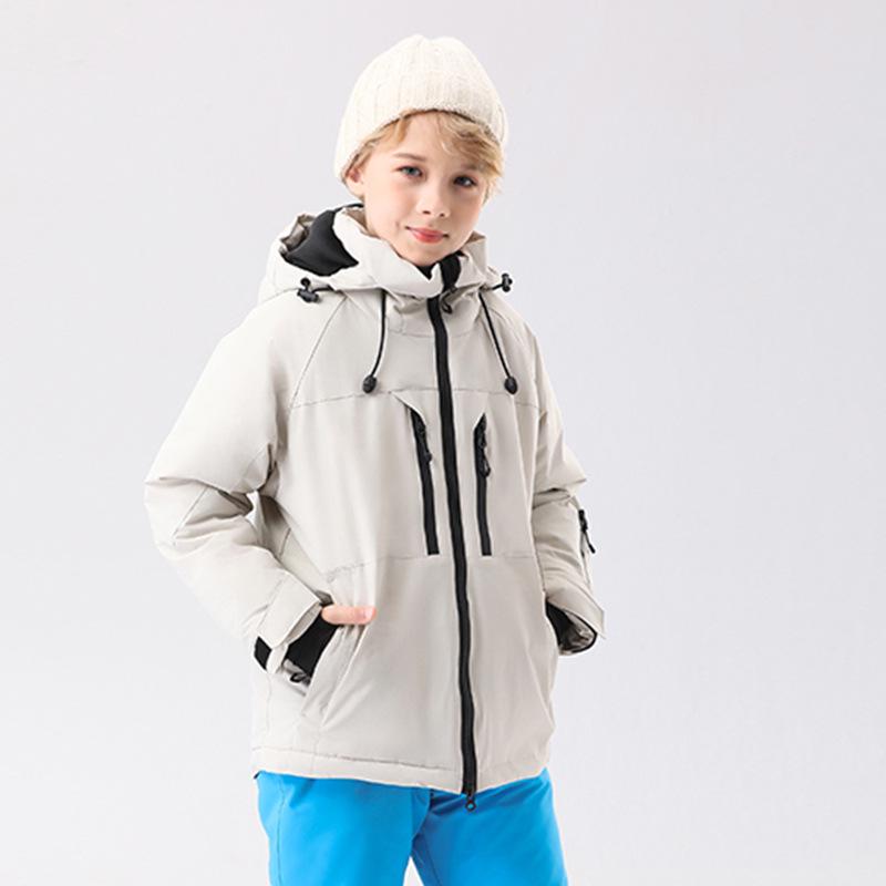 2023 Winter Children's Waterproof Ski Suit - Unisex Hooded, Breathable, and Insulated Jacket