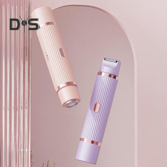 Elektrischer Rasierer für Damen, Doppelköpfe, wiederaufladbar, USB, wasserdicht, tragbar, für Gesicht, Körper, Bikinizone, Arm und Bein, Haarentfernung, Epilierer, Rasierer