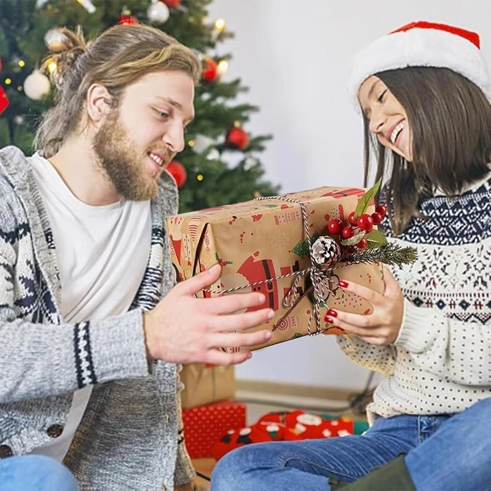 Santa Claus Christmas Wrapping Paper Kraft Paper Present Box Packing Eco-friendly Wrapper  Xmas