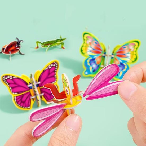 100 Teile/satz Kinder 3D Cartoon Puzzle Tier Dinosaurier Flugzeug Lernen DIY 3D Jigsaw Puzzle Pädagogisches Montage Spielzeug Kleinkinder Jungen Mädchen Geschenk