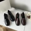 Fashion One foot round toe small leather shoes spring autumn new retro shoes fashionable comfortable simple women's single shoes
