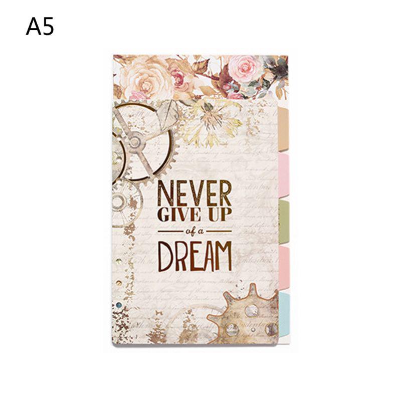 1Σετ A5 A6 Loose Leaf Divider Notebook 6 Hope Index Separator Binder Binder