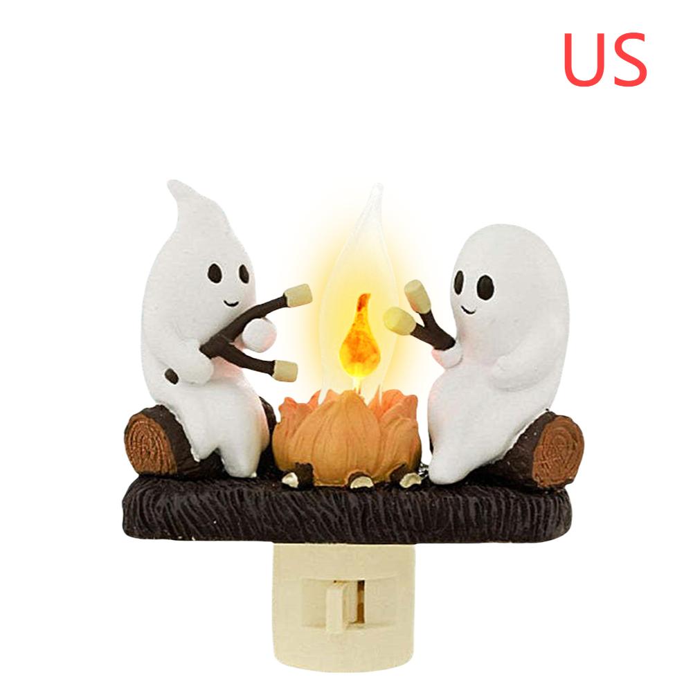 Halloween Ghost Bonfire Twinkling Night Light 3D LED Campfire Night Light Halloween Interior Decoration Room Cute Decoration