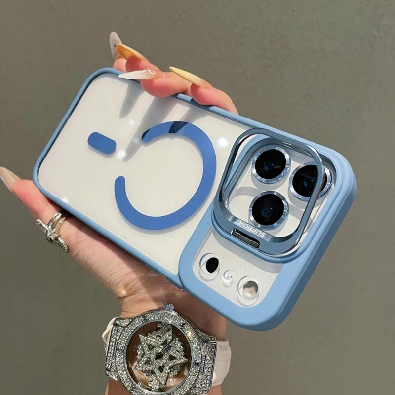 Lens Film Protection Clear For Magsafe Magnetic Phone Case For iPhone 17 Air 15 16 Pro Max 14 Plus 13 12 11 Folding Stand Cover