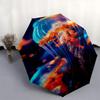 Jellyfish, Marine Life Theme 8 Bone Hand Automatic Folding Fashion Umbrella, Compact and Portable Design, A Perfect Gift for Birthday, Chris