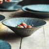 Kiln Changes Spiral Patterned Ceramic Plate Creative Flat Plate Deep Plate Salad Bowl Service Plates Restaurant Tableware