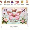 2D Pink Blue Butterfly Birthday Backdrop for Girls Princess Themed Photo Booth Background