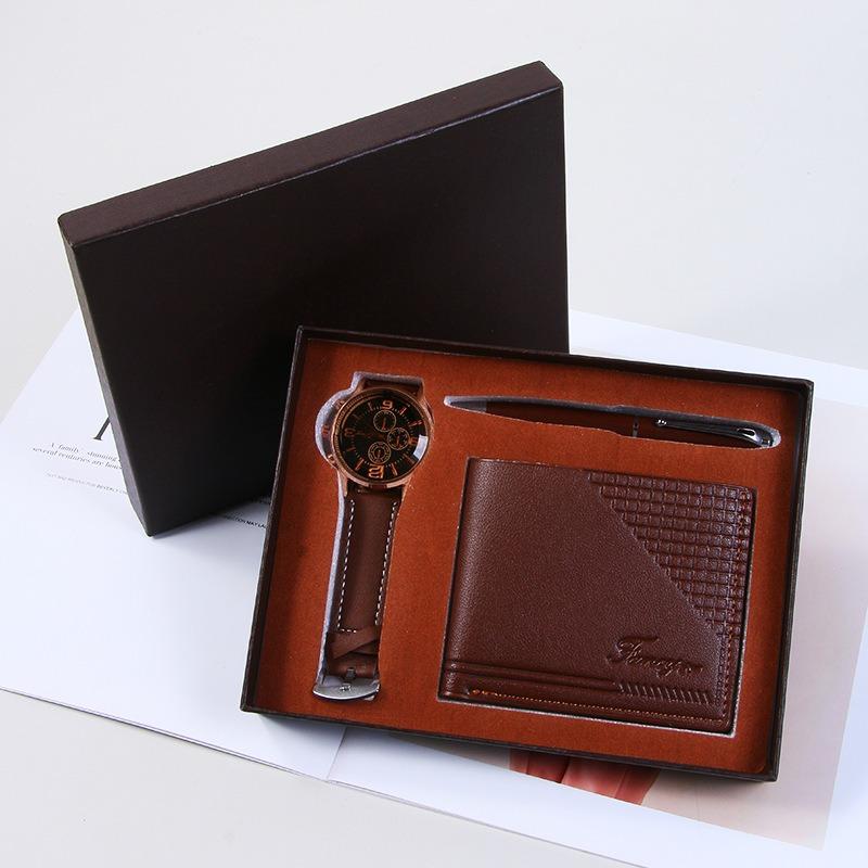 Valentine's Day Business Gift Set Men's Watch Sunglasses Belt Wallet Christmas Gift Set Quartz Watch Set for Men
