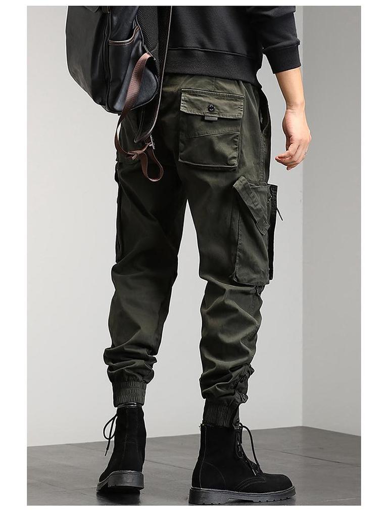 Pánské harémové kombinézy v korejském stylu - Jaro/Podzim, Trendy, Volný střih, Kalhoty s více kapsami