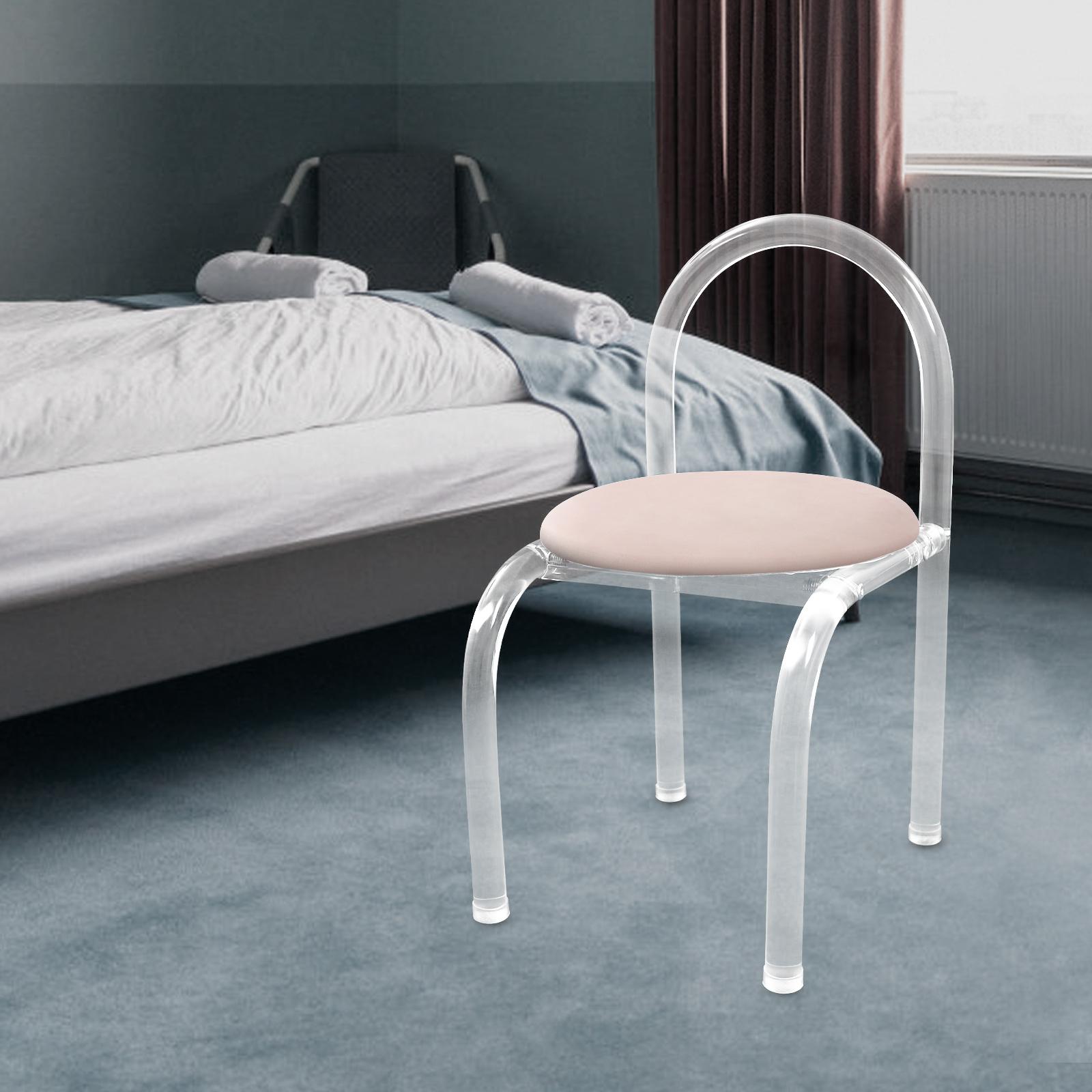 Современный минималистичный прозрачный акриловый стул сиденье с плюшевой вельветовой подушкой стул для туалетного столика для макияжа прозрачный стул для гостиной розовый 21090₽